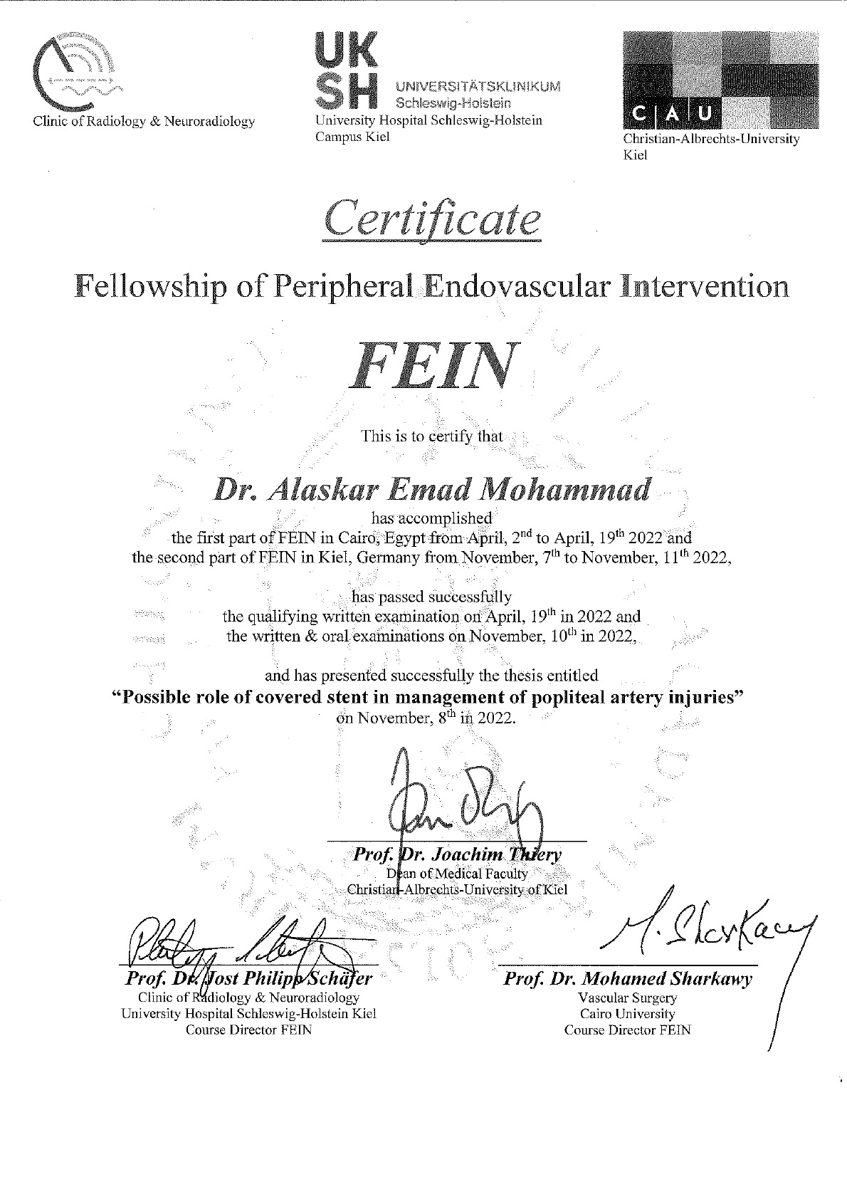 Kiel Certificates certificate 1