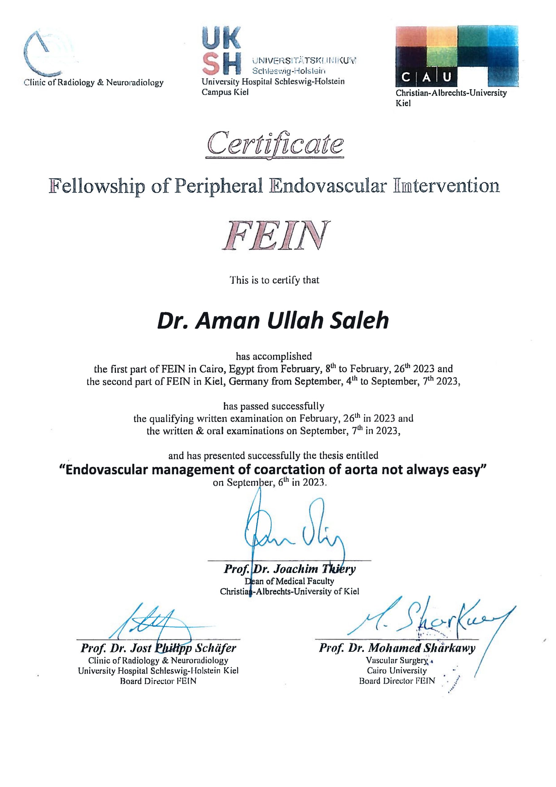 Kiel Certificates certificate 29