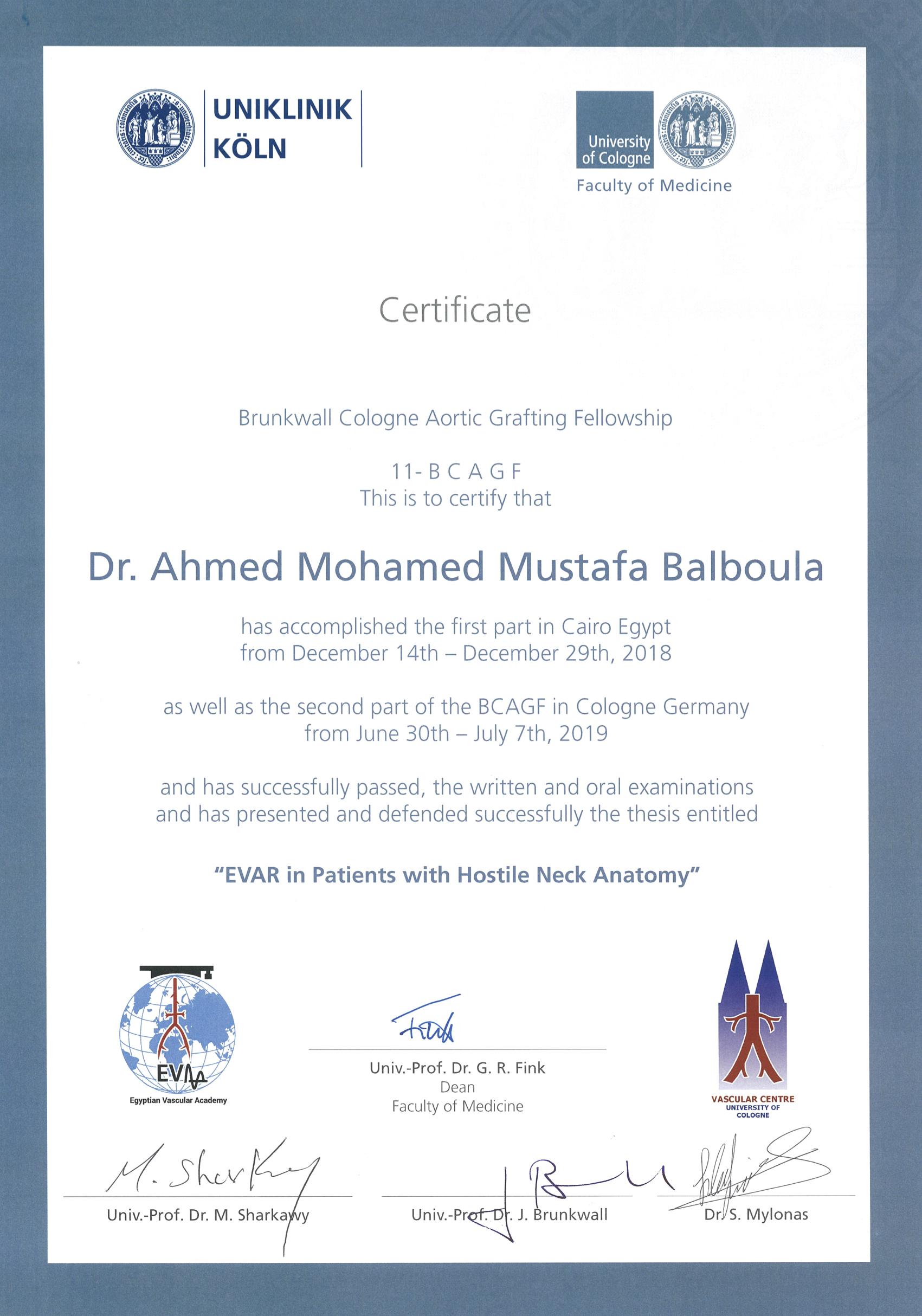 Köln Certificates certificate 12