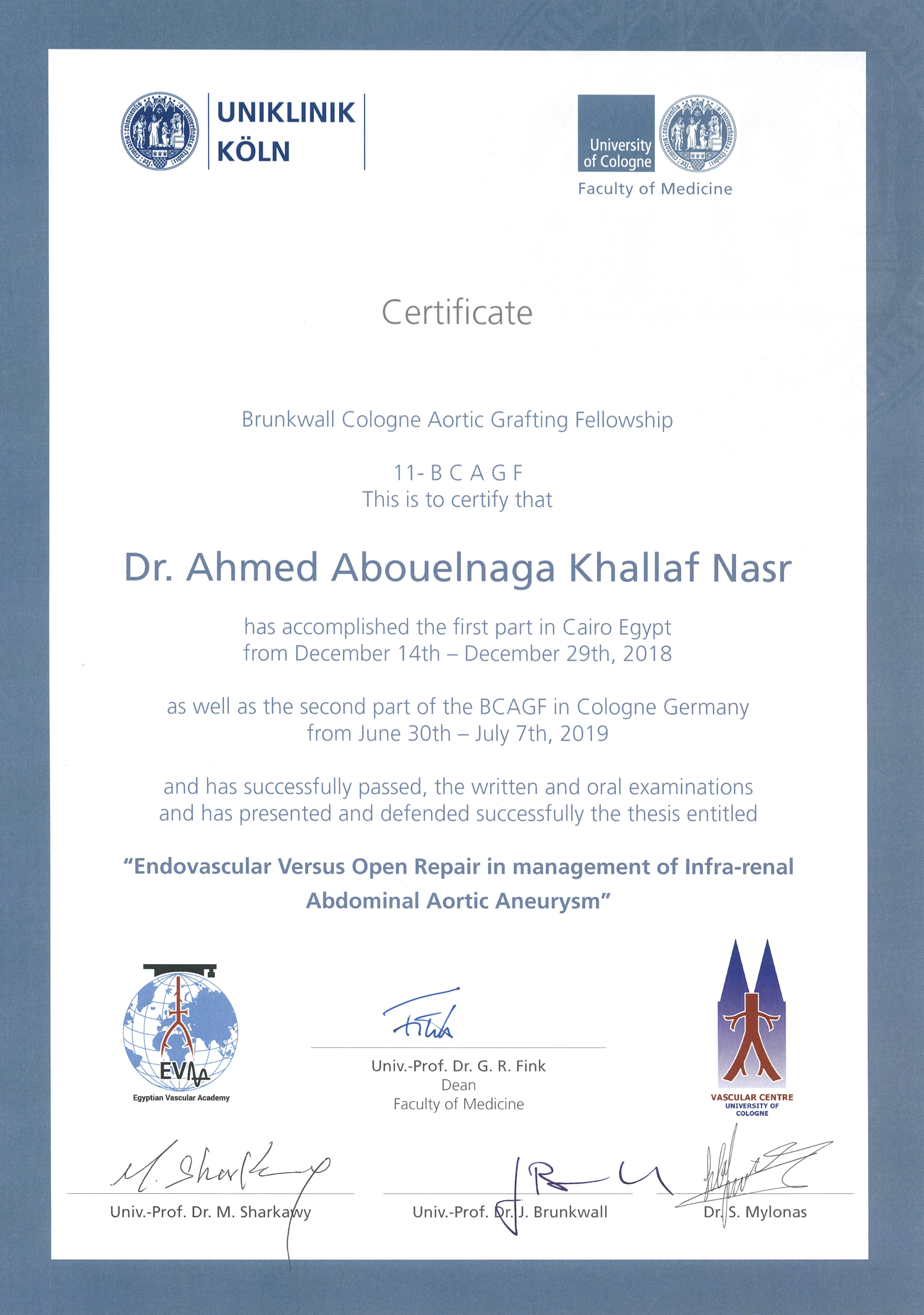 Köln Certificates certificate 16