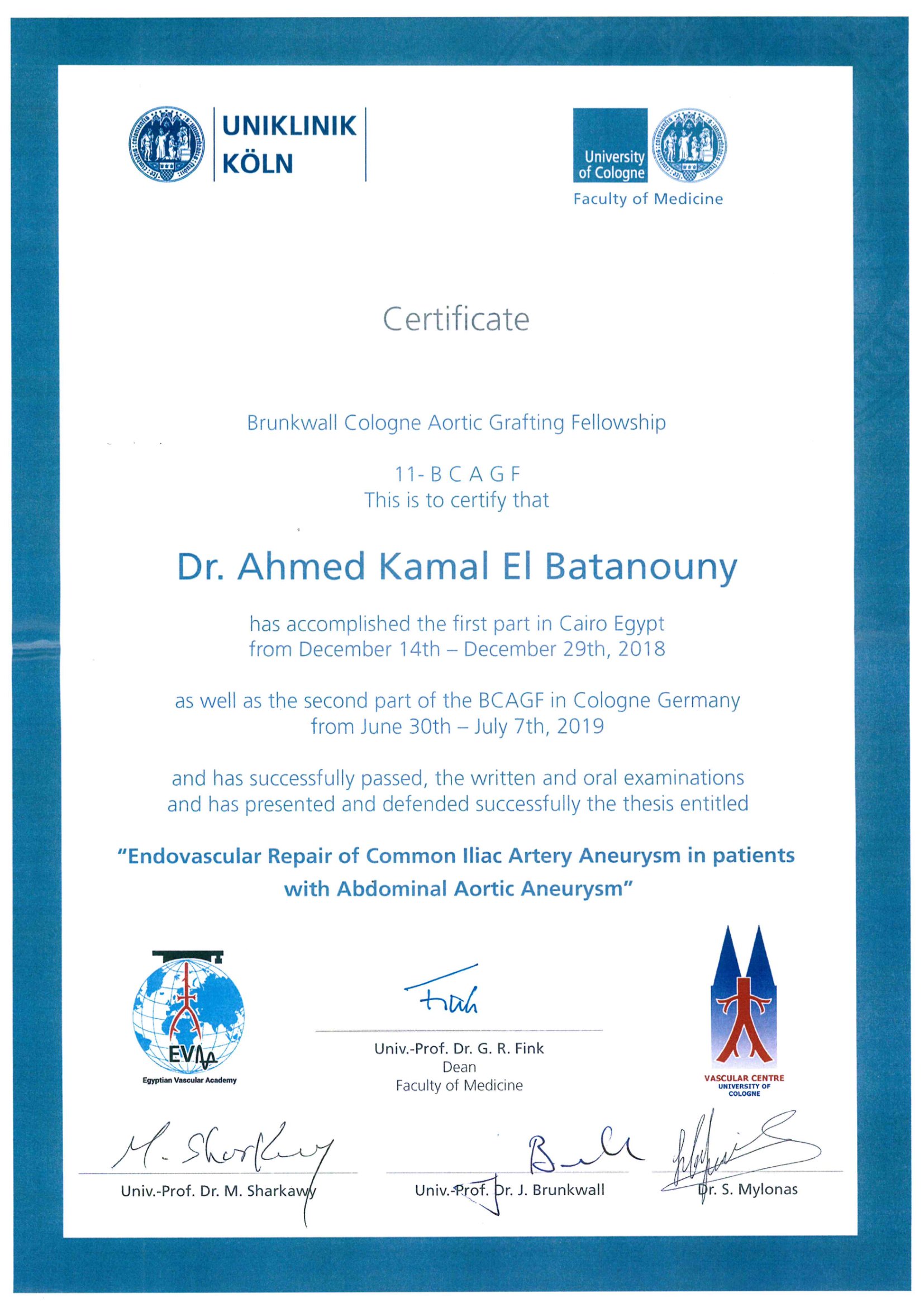 Köln Certificates certificate 17