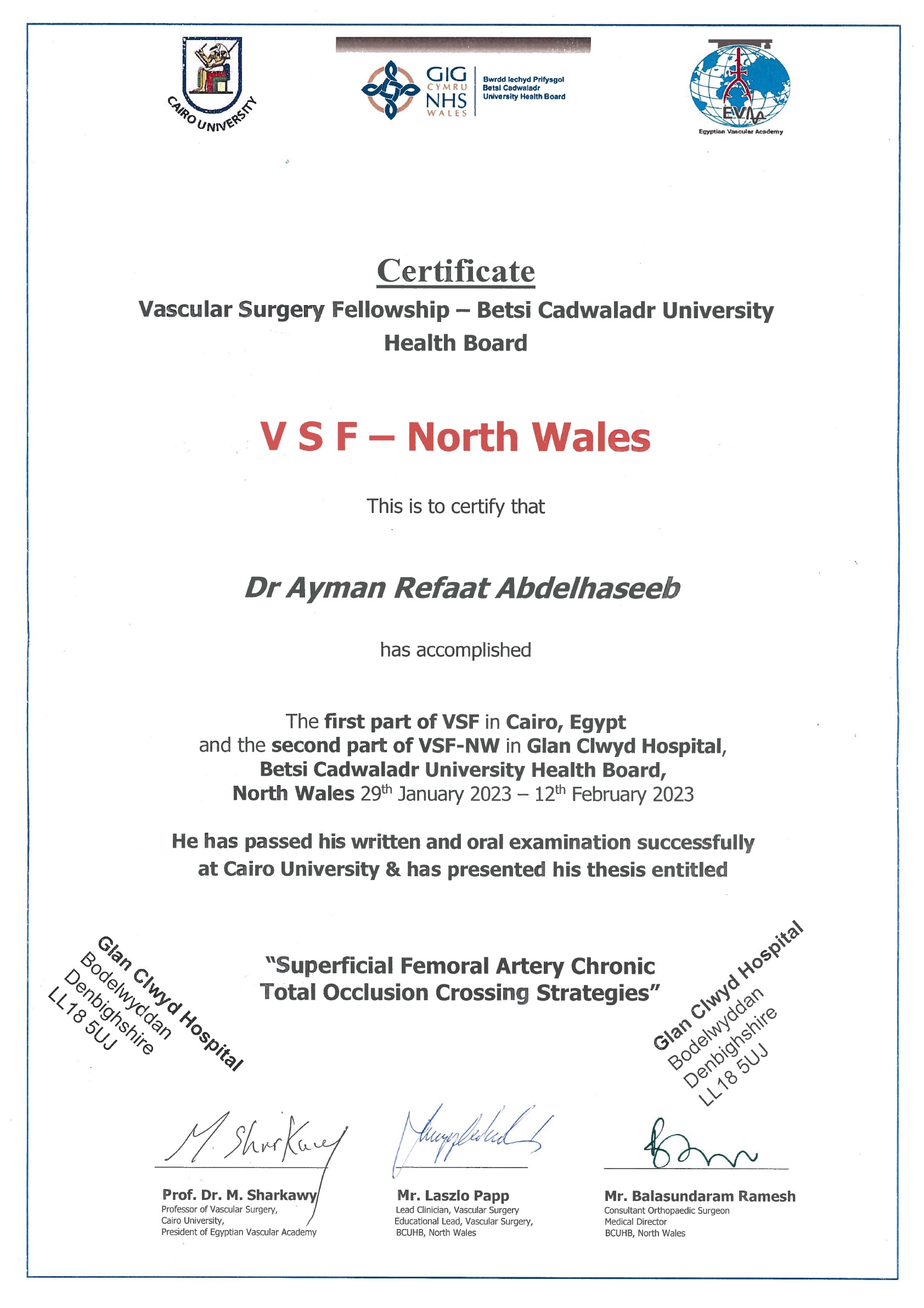 North Wales Certificates certificate 11