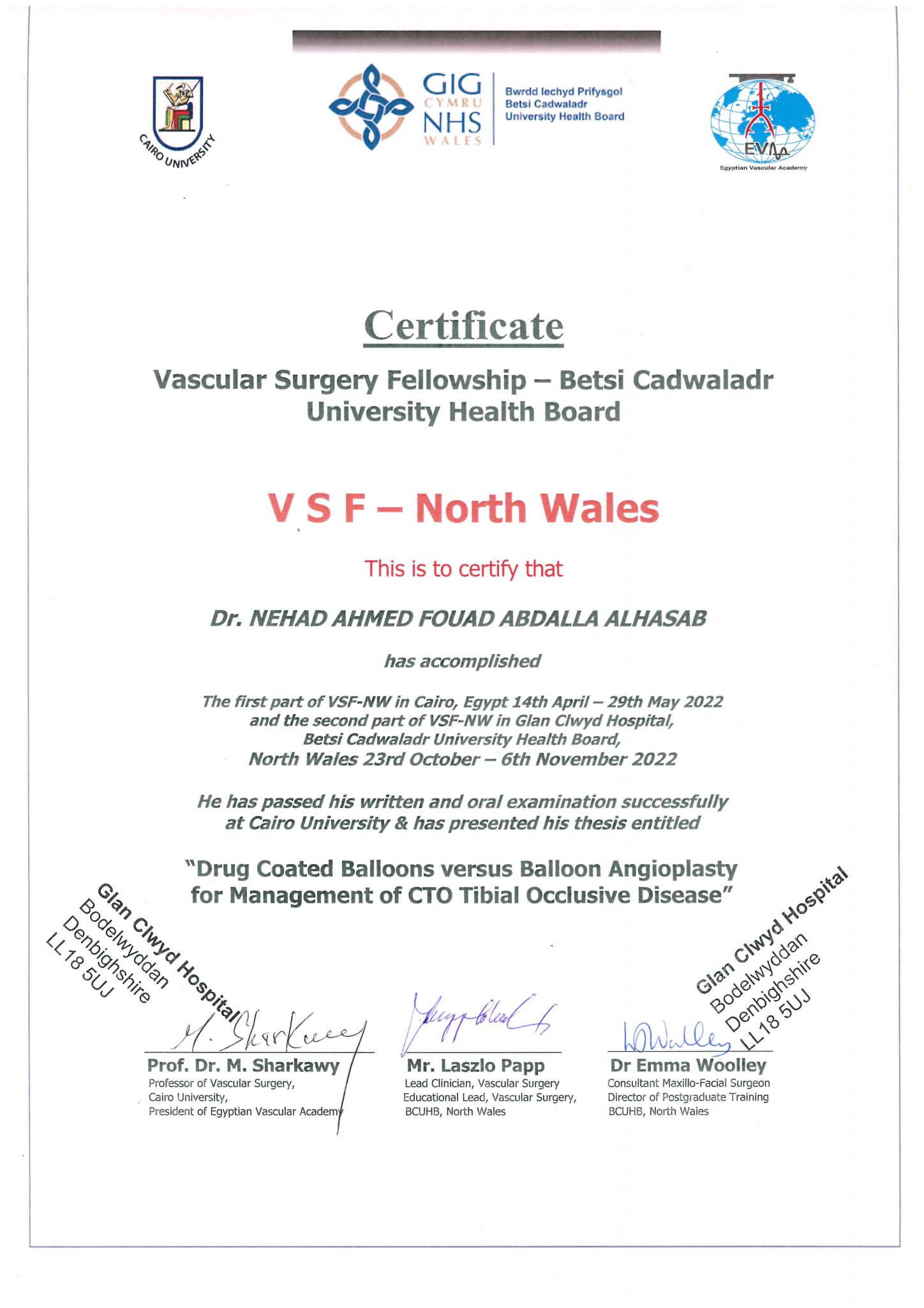 North Wales Certificates certificate 18